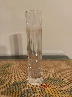 Vintage Ceska Solitaire Heavy Cut Crystal Bud Vase